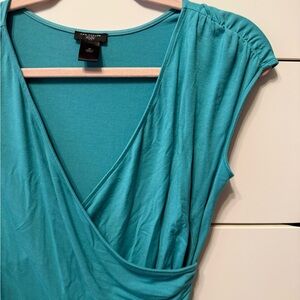 Ann Taylor Teal Wrap Blouse